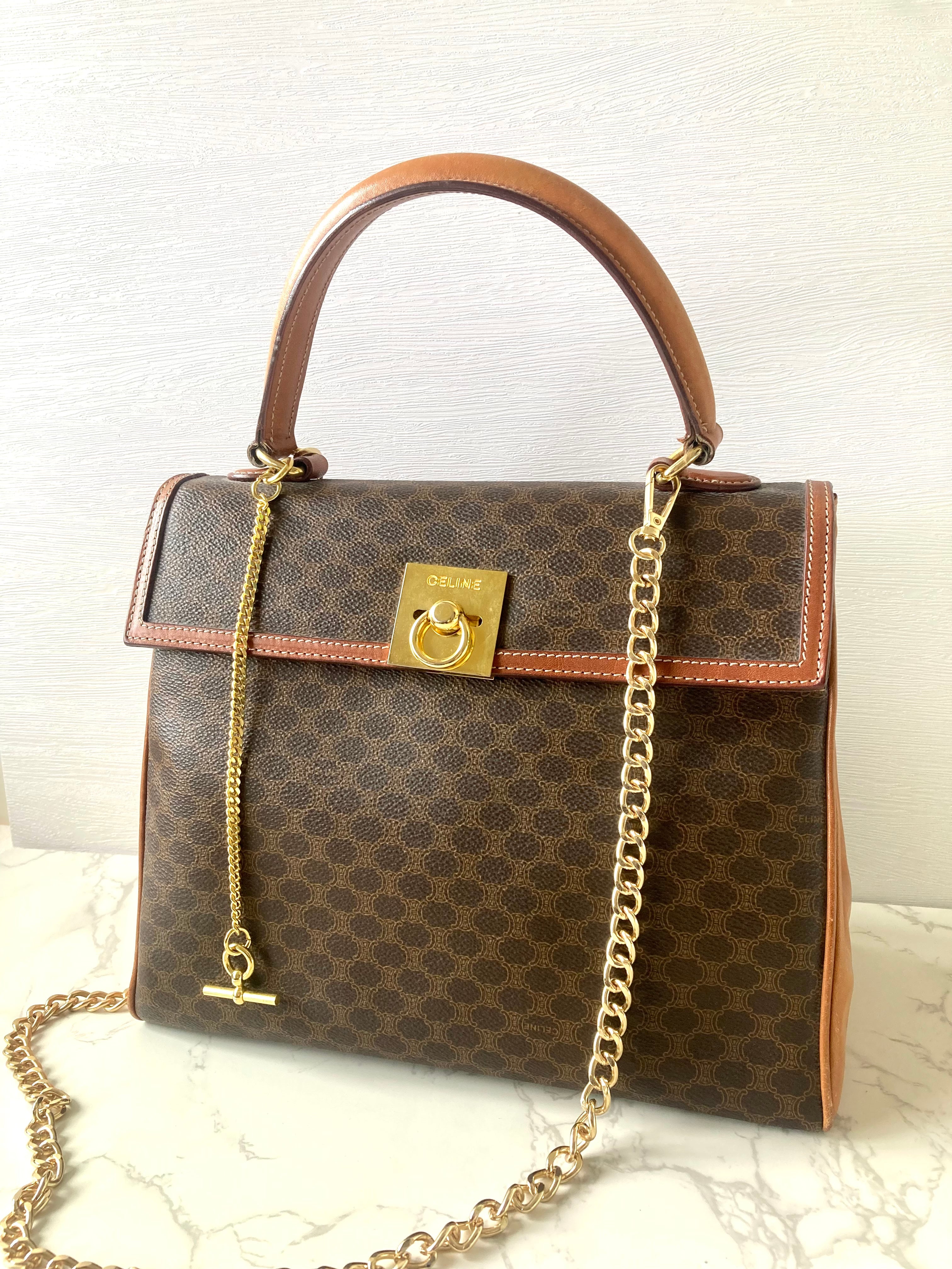 CELINE Two-way Kelly Monogram Handbag / Crossbody Bag