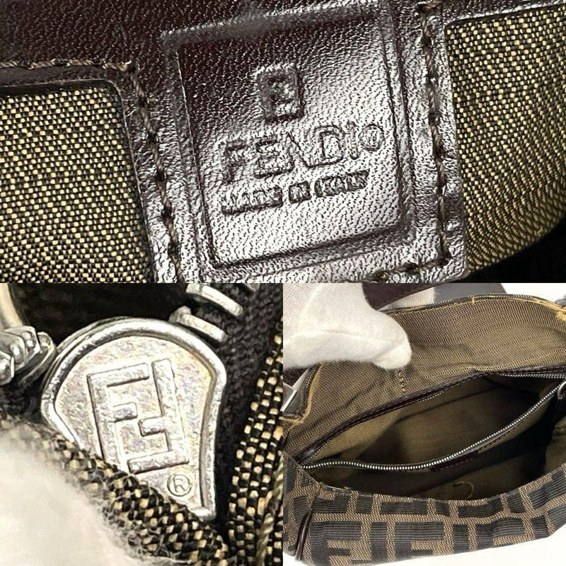 FENDI Zucchino Brown Monogram Flap Bag/Side Bag