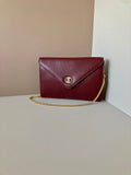 CELINE rare wine red Arc de Triomphe gold buckle envelope small bag/side backpack/underarm bag