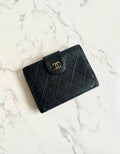 Chanel Black Caviar Leather Medium Wallet/Bifold Wallet/Wallet/Short Wallet
