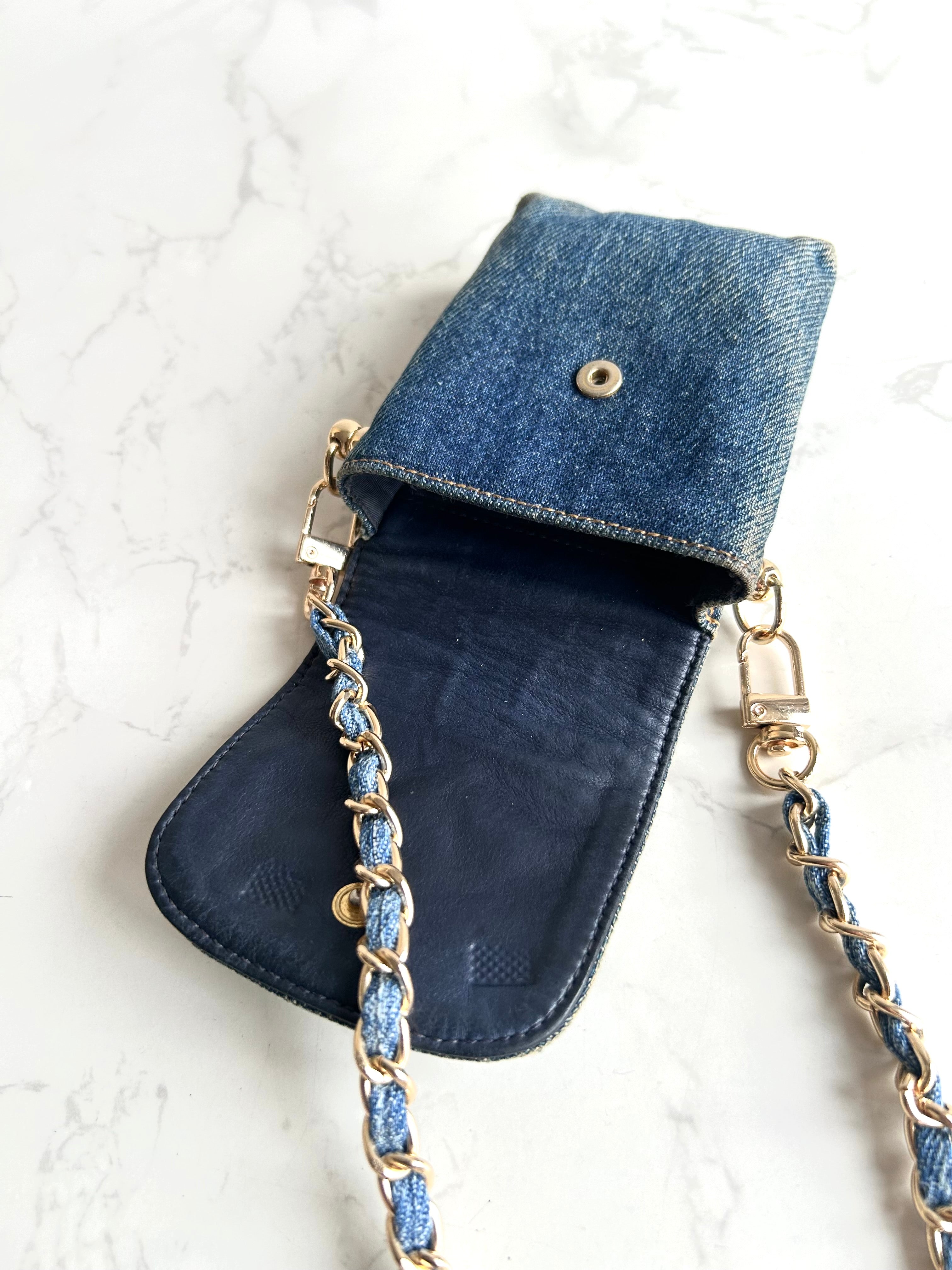 Chanel 牛仔布藍色斜背包 單肩包 側背包 中古包