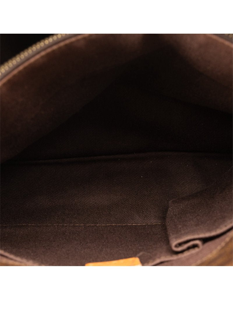 CELINE rare brown old flower leather tote bag / handbag - Japanese second-hand Vintage