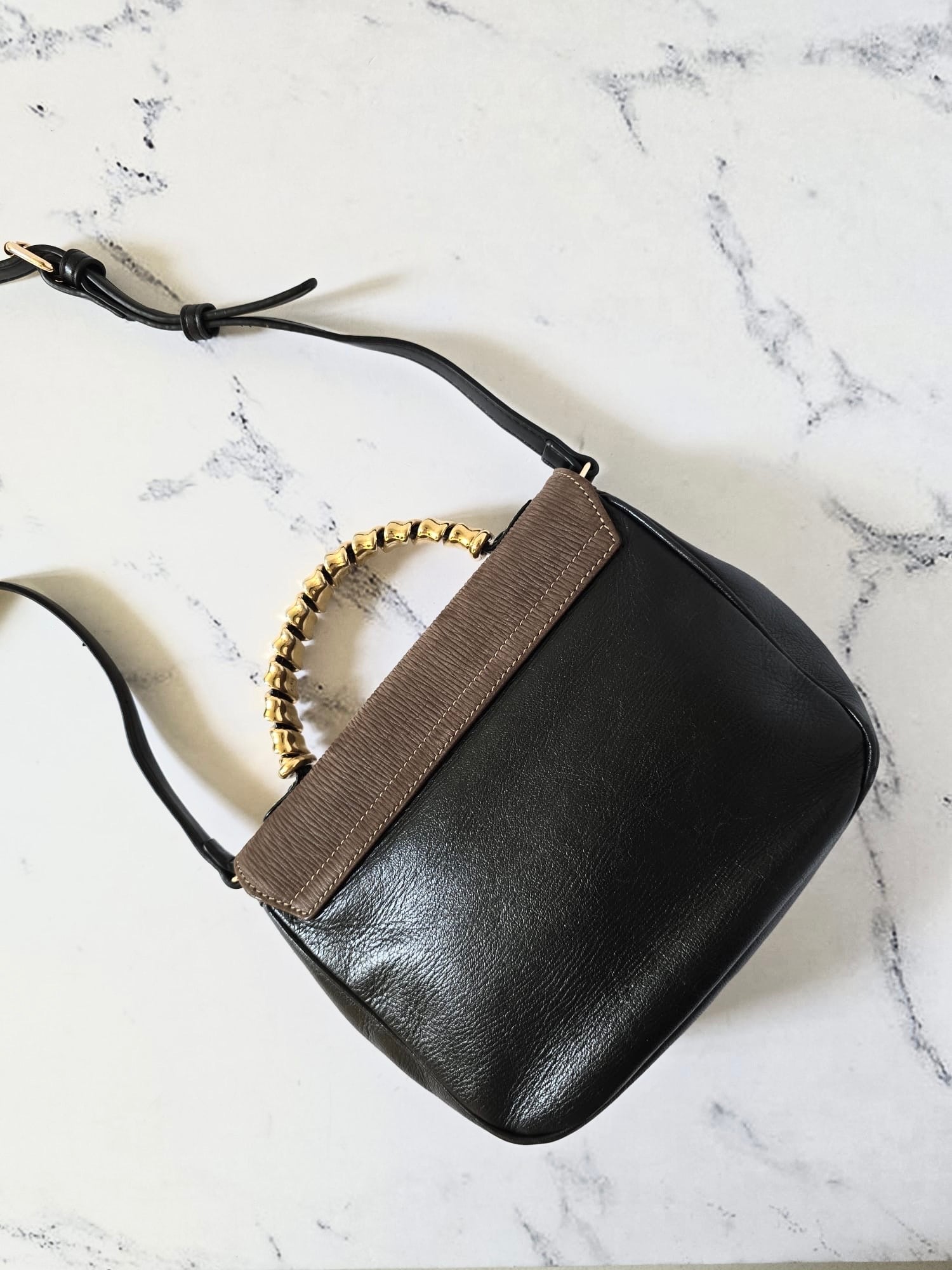 Loewe 拼色蛇骨凱莉包 中古包 側背包 斜背包 皮革包 單肩包