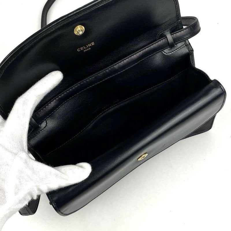 CELINE rare suede and cowhide Arc de Triomphe side bag / oblique bag