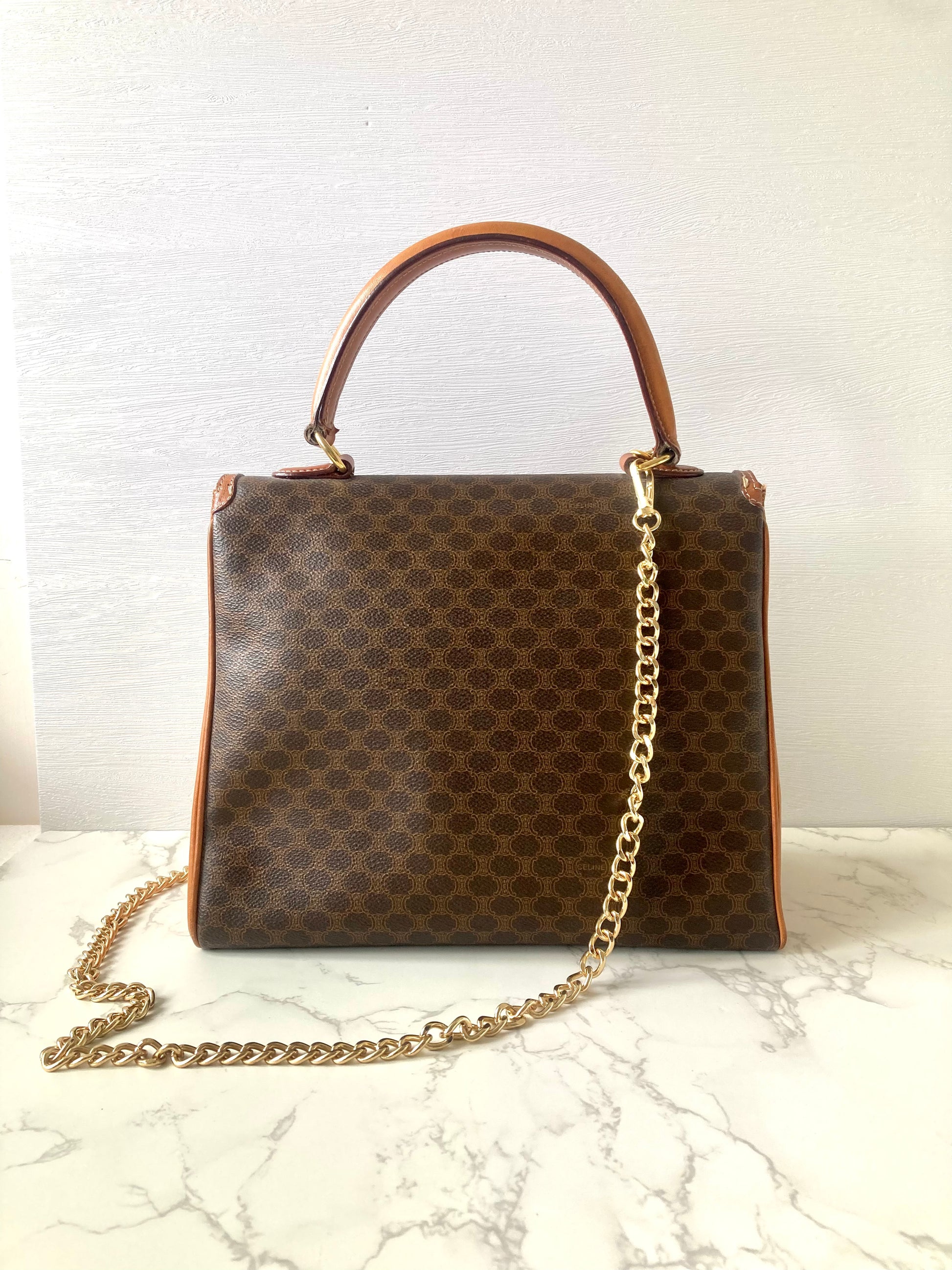 CELINE Two-way Kelly Monogram Handbag / Crossbody Bag