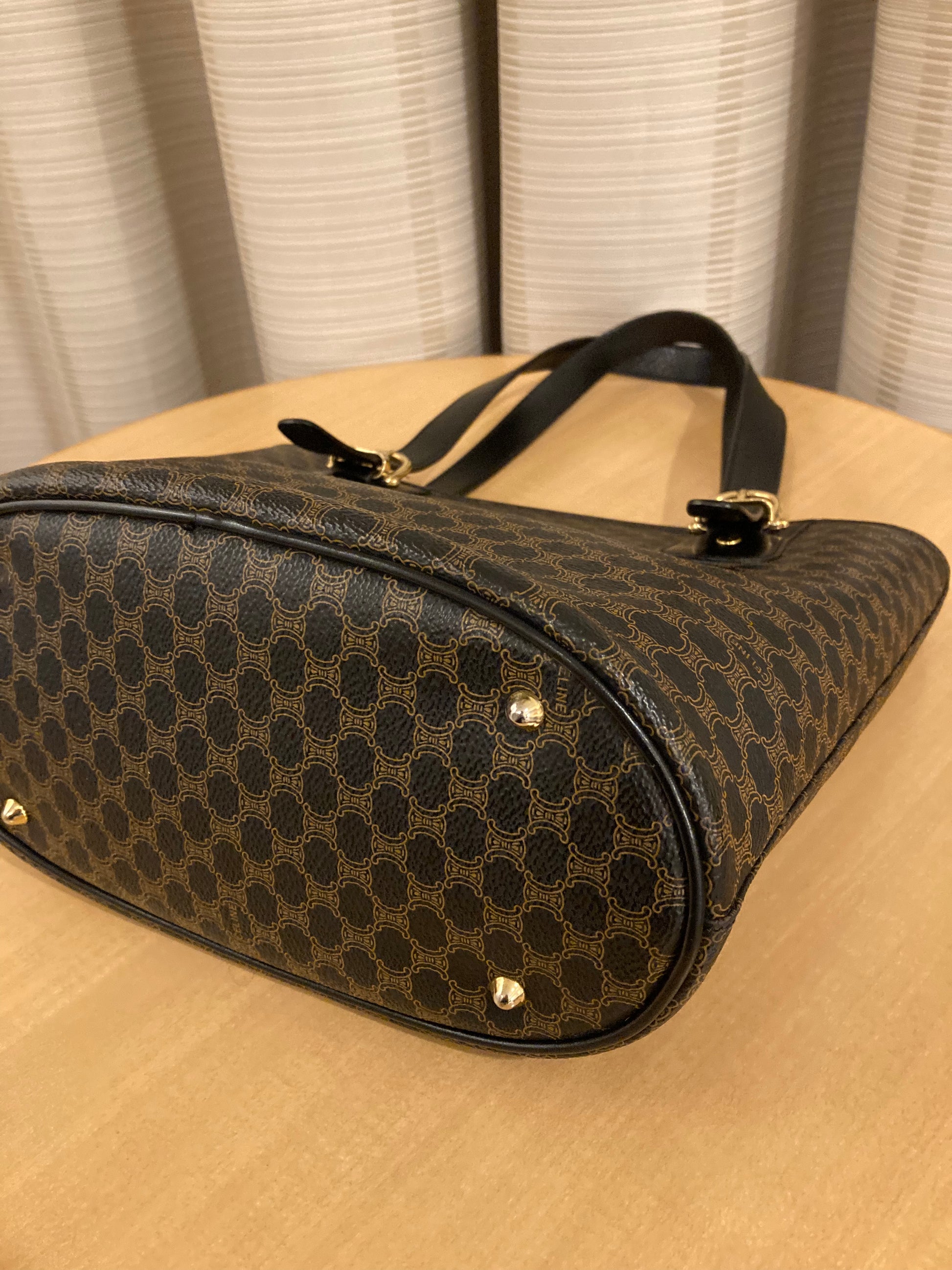 CELINE Black Macadam Small Tote