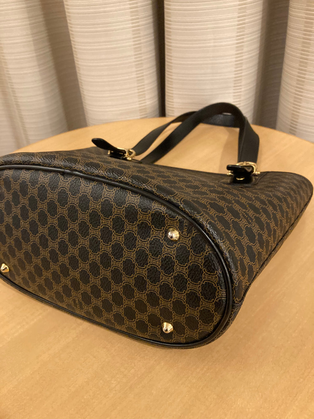 CELINE Black Macadam Small Tote