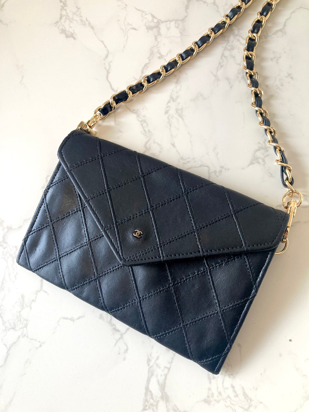 CHANEL Rare Black Lamb Skin Mini Chain Crossbody Bag
