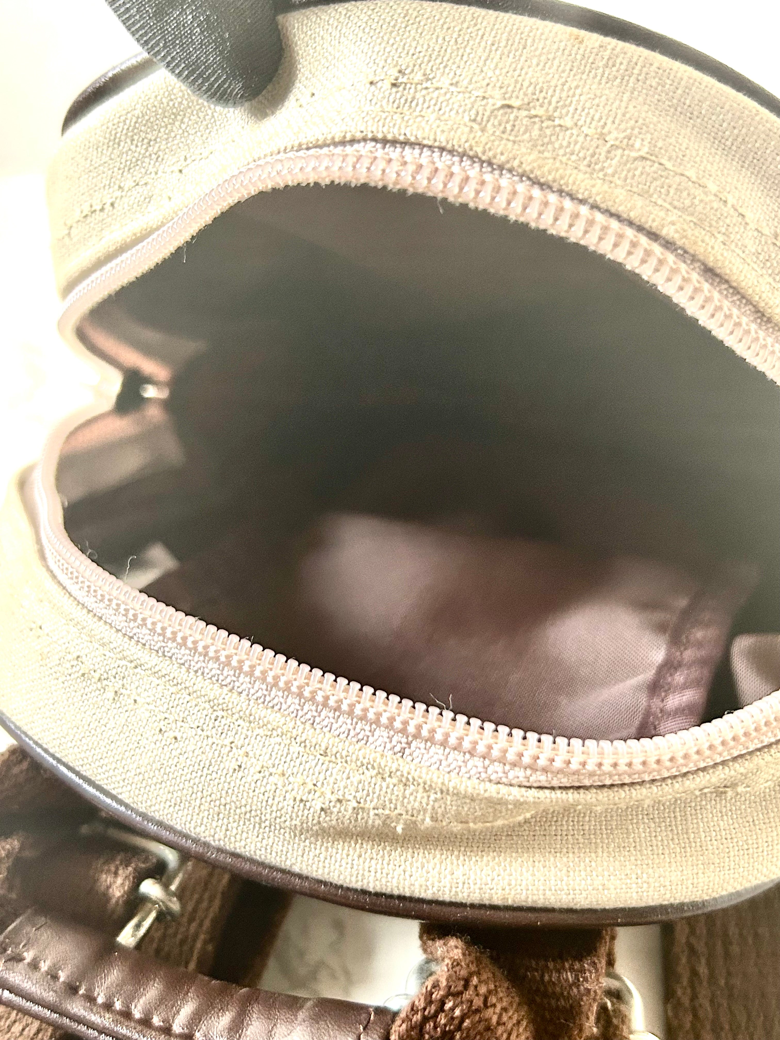CELINE rare beige black Arc de Triomphe small backpack / rucksack / backpack