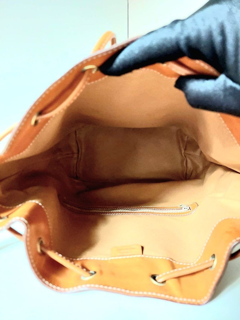 CELINE Brown Presbyopia Leather Drawstring Bucket Side Bag/Single Shoulder Bag - Japanese Second-hand Vintage