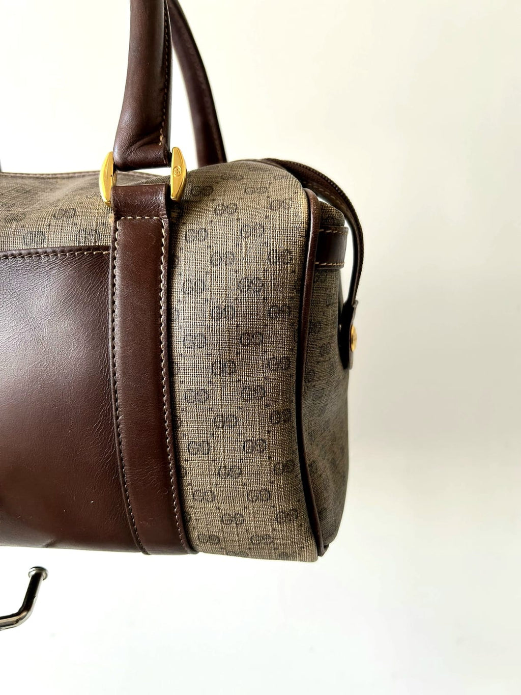 GUCCI Rare Brown Small Boston Bag/Side Bag/Messenger Bag