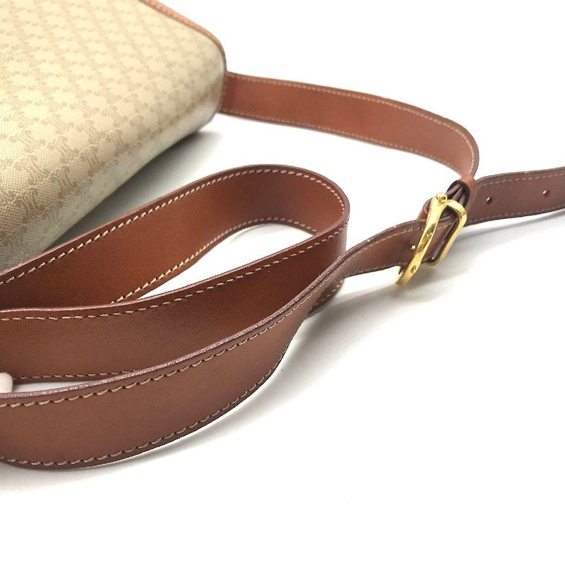 CELINE Rare Planet Beige Old Flower Leather Tofu Small Bag/Side Bag/Short Crossbody Bag - Japanese Second-hand Vintage