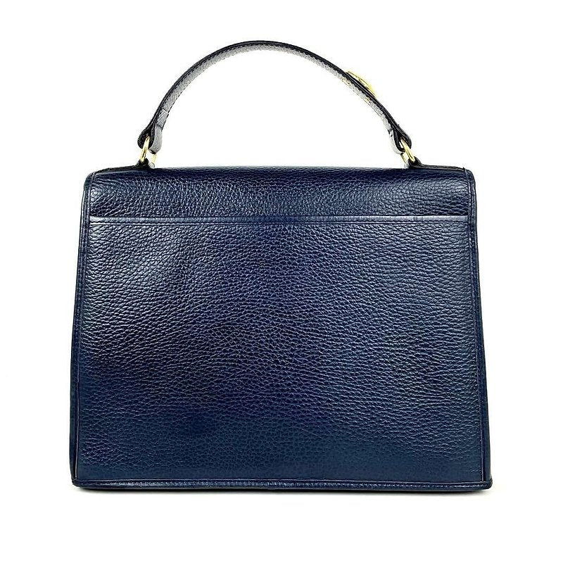 CHRISTIAN DIOR Rare Dark Blue Gold Egg Kelly Leather Side Bag/Messenger Bag/Handbag