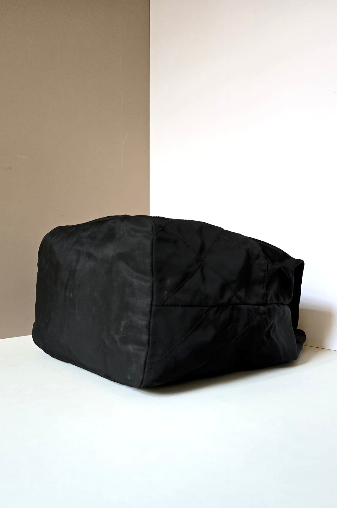 Prada Rare Black and Gold Chain 2-way Bucket Bag/Tote Bag/Shoulder Bag/Crossbody Bag