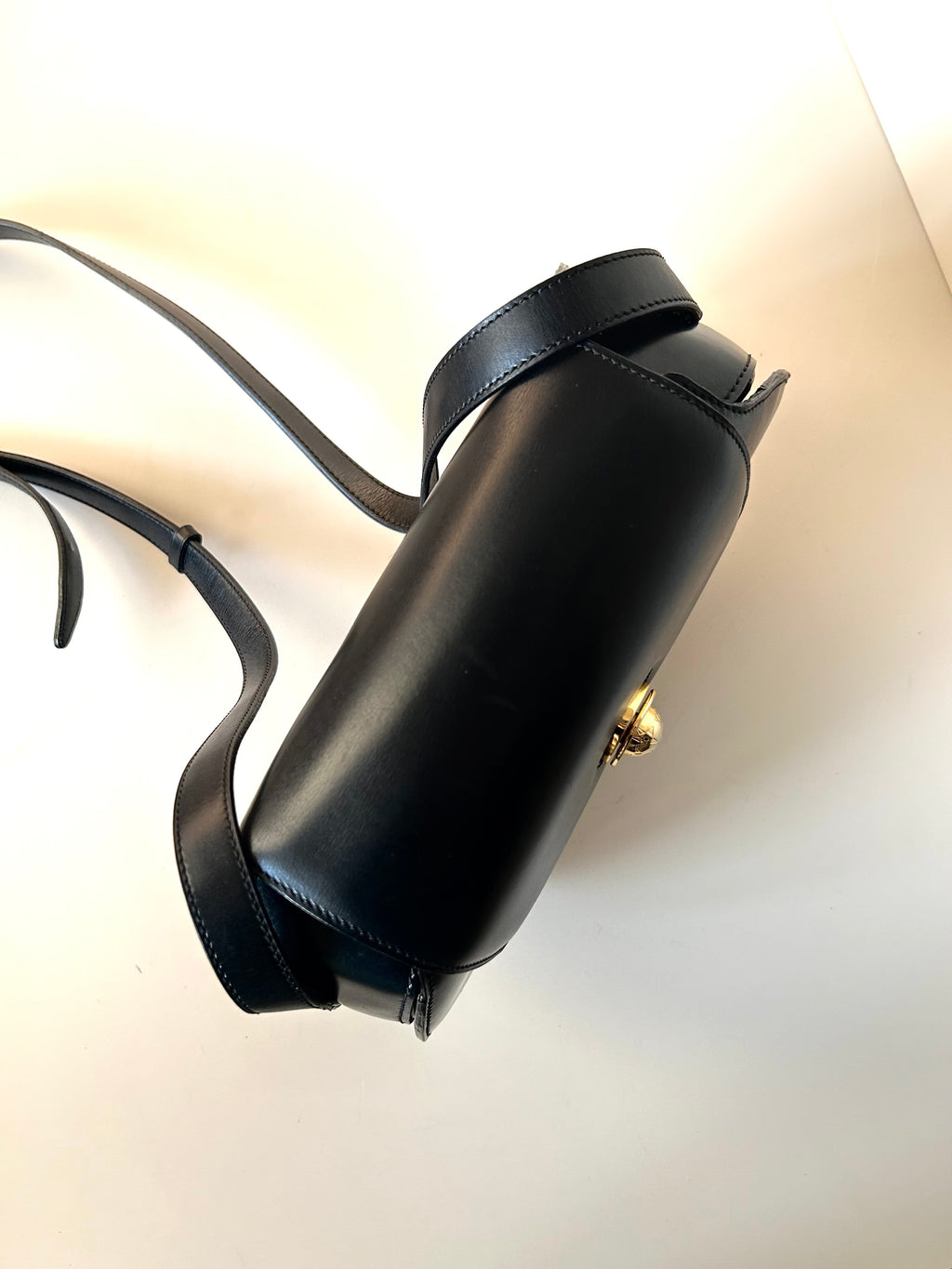CELINE Rare Moving Planet Black Leather Tofu Bun Small Bag Side Bag / Crossbody Bag