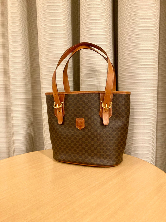 CELINE Brown Macadam Small Tote