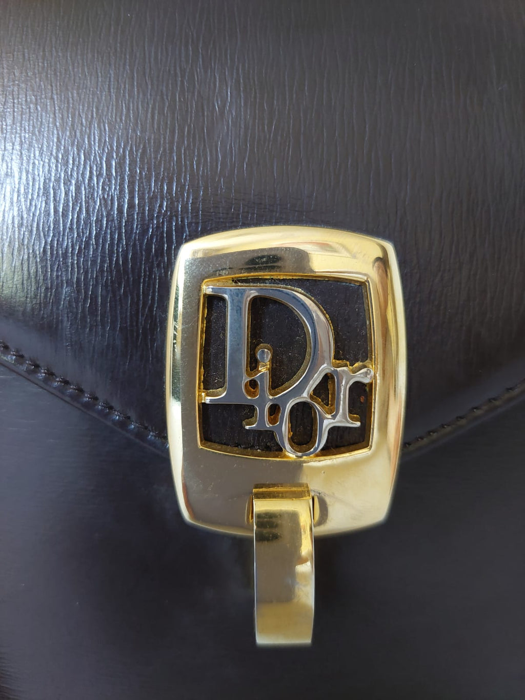 CHRISTIAN DIOR rare brown leather parent-child shoulder bag/side backpack/handbag