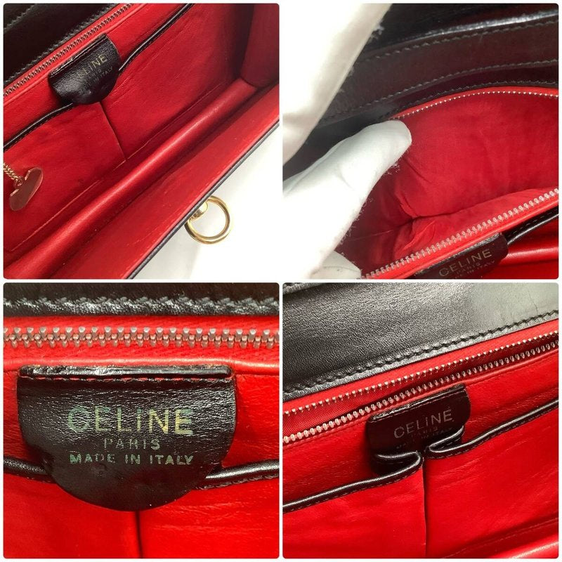 CELINE 黑色金環扣信封盒子小手拿包/側背包/斜背包