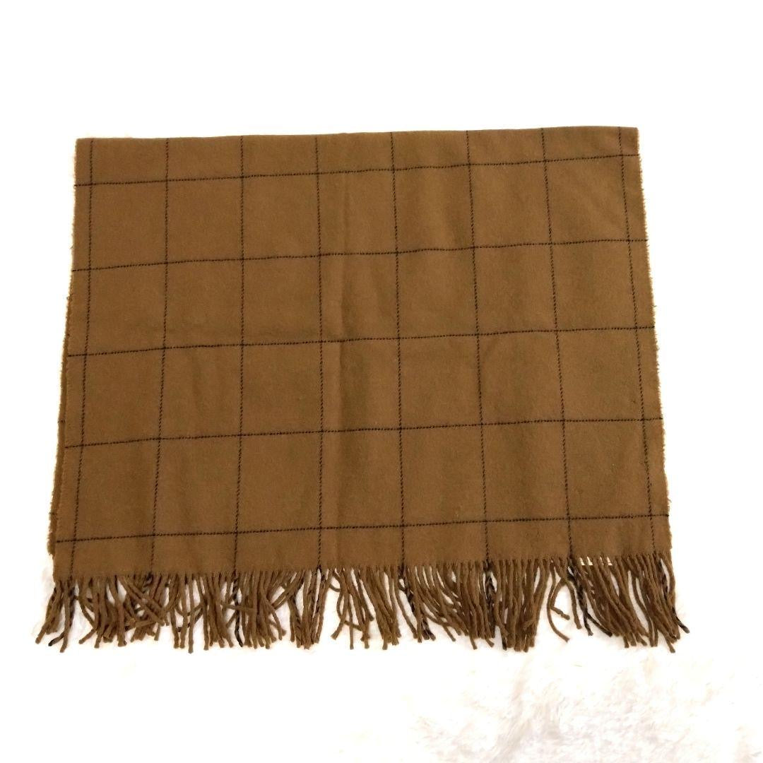 BURBERRYS 駝色幼格紋刺繡圍巾/頸巾· 新春禮品