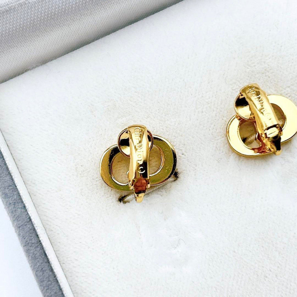 CHRISTIAN DIOR CD Logo Clip Earrings - With original box