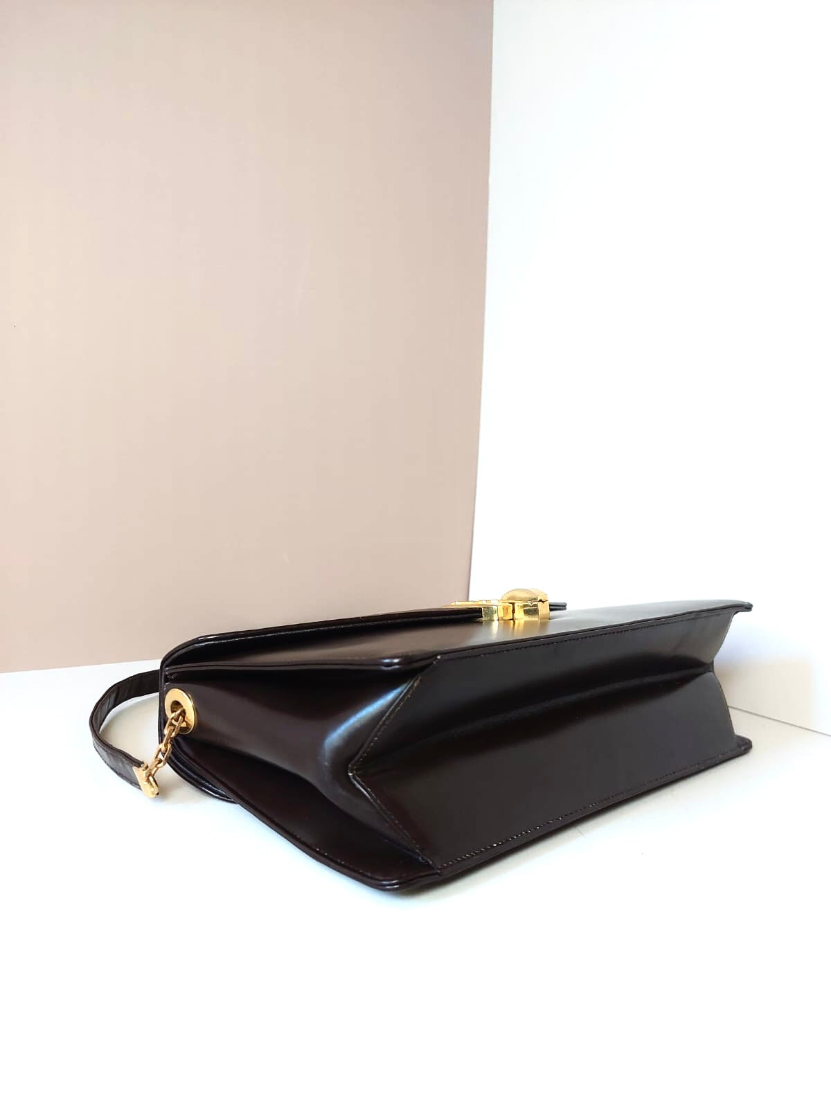 CHRISTIAN DIOR Rare Brown Leather Accordion/Envelope Bag/Shoulder Bag
