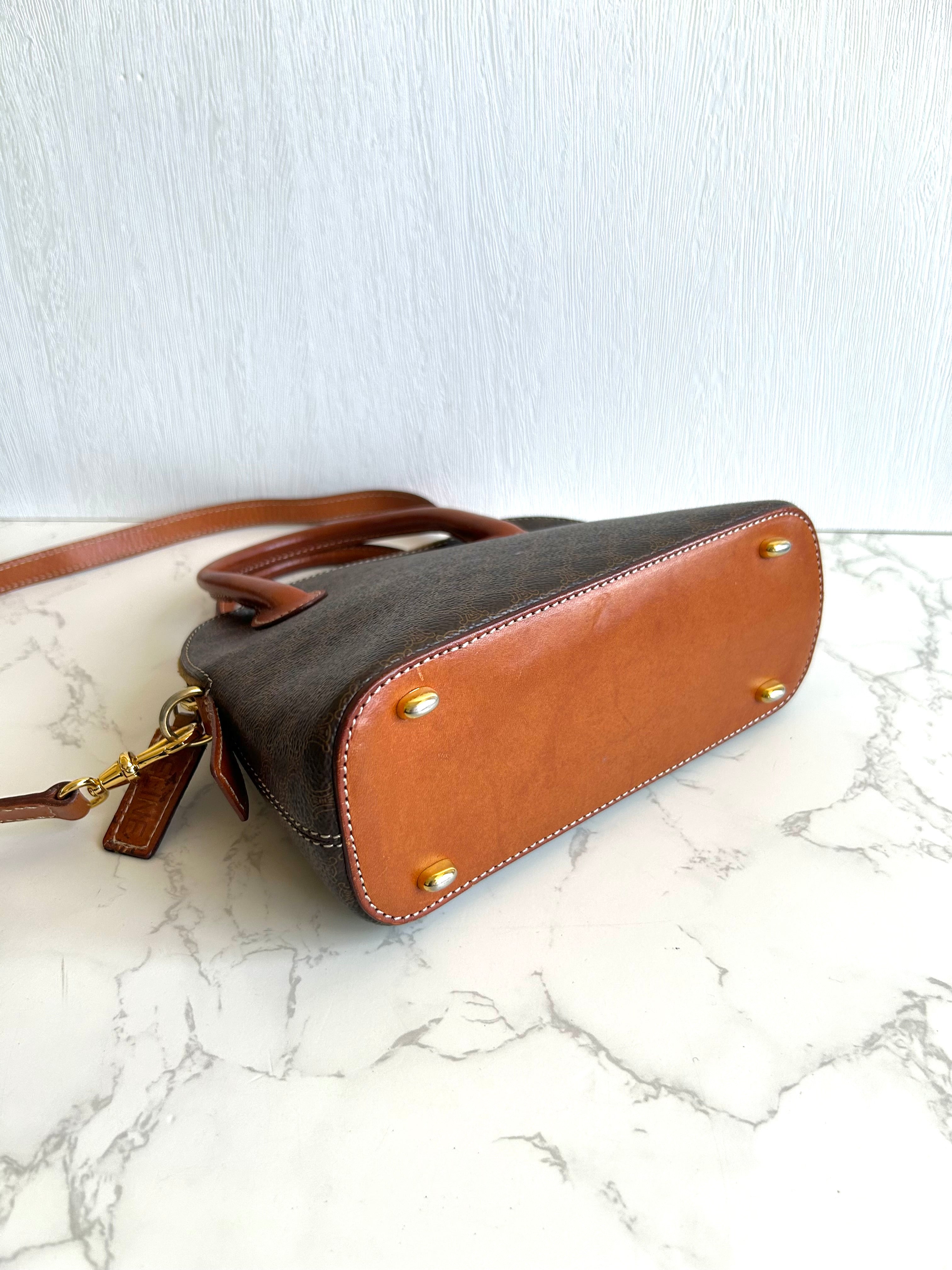 CELINE rare old flower small shell/side bag/oblique bag/handbag