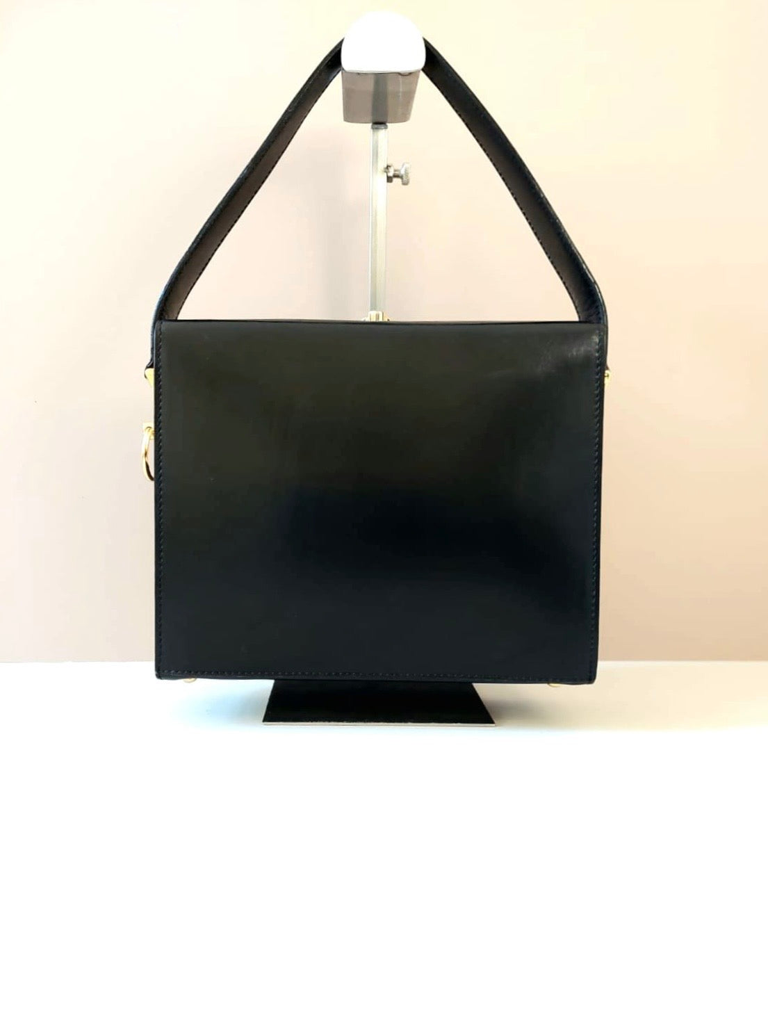 CELINE black gold ring envelope box small clutch / underarm bag