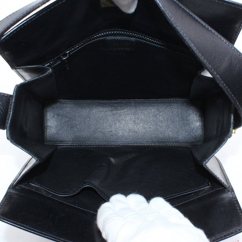 CELINE black gold ring envelope box small clutch / underarm bag