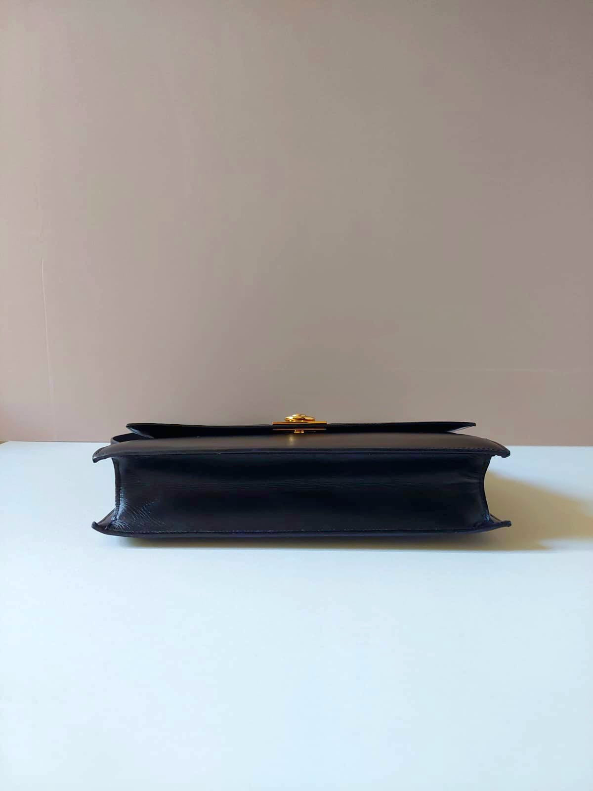 CELINE black gold ring envelope box small clutch/side bag/crossbody bag