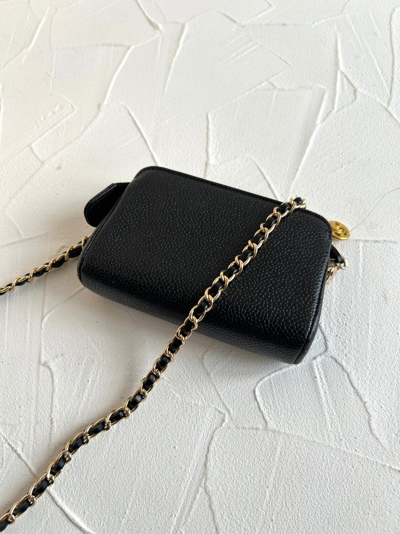 Chanel Black Caviar Leather Crossbody Bag/Shoulder Bag