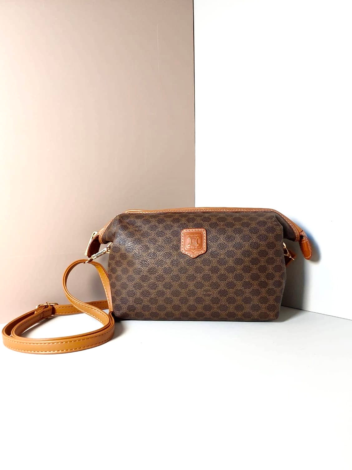 CELINE Medium Cloud Monogram Leather Side Bag/Messenger Bag/Clutch Bag