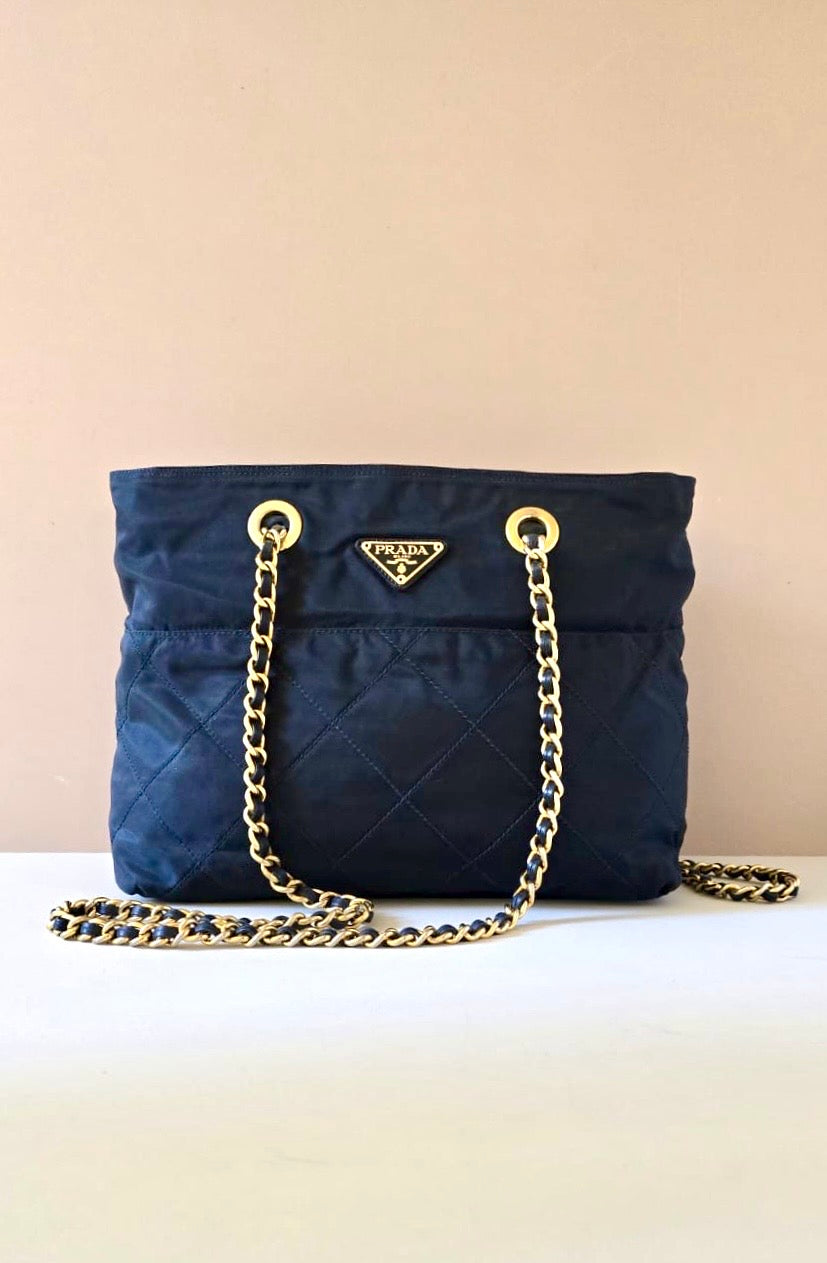 Prada降落傘鏈子側背包/單肩包/托特包