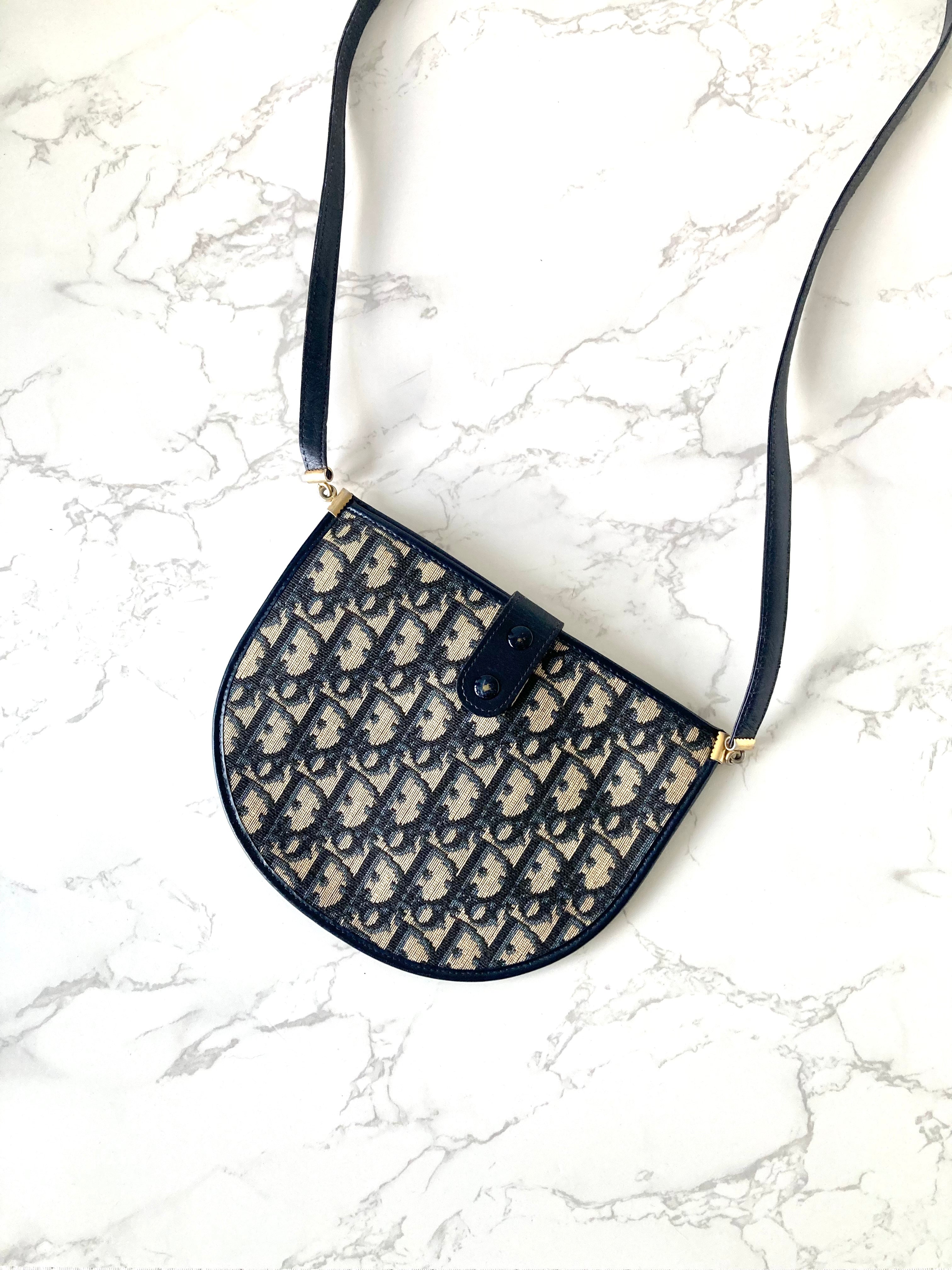 CHRISTIAN DIOR Navy Trotter Mini Bobby Crossbody Bag