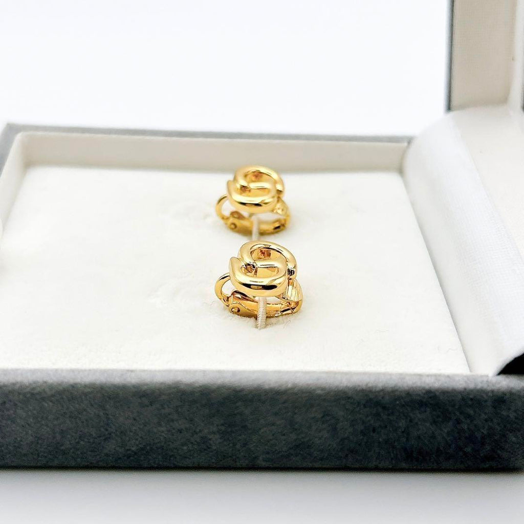 CHRISTIAN DIOR CD Logo Clip Earrings - With original box