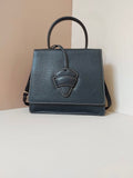 LOEWE rare navy blue black leaf Kelly dual-use side bag / oblique bag / handbag