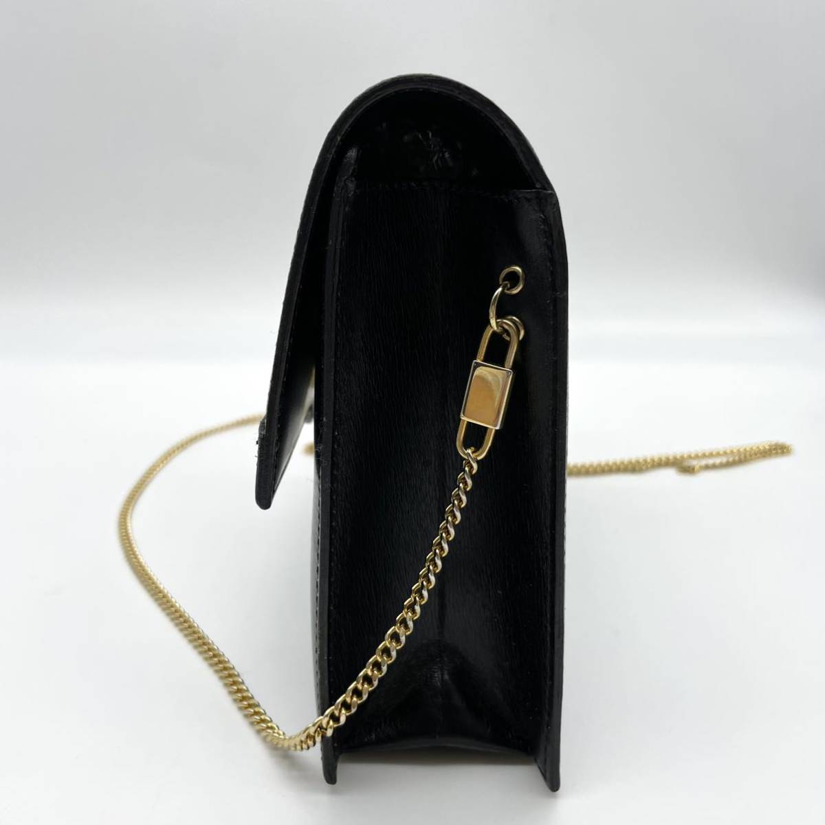 CHRISTIAN DIOR Black x Gold Minimalist Chain Bag