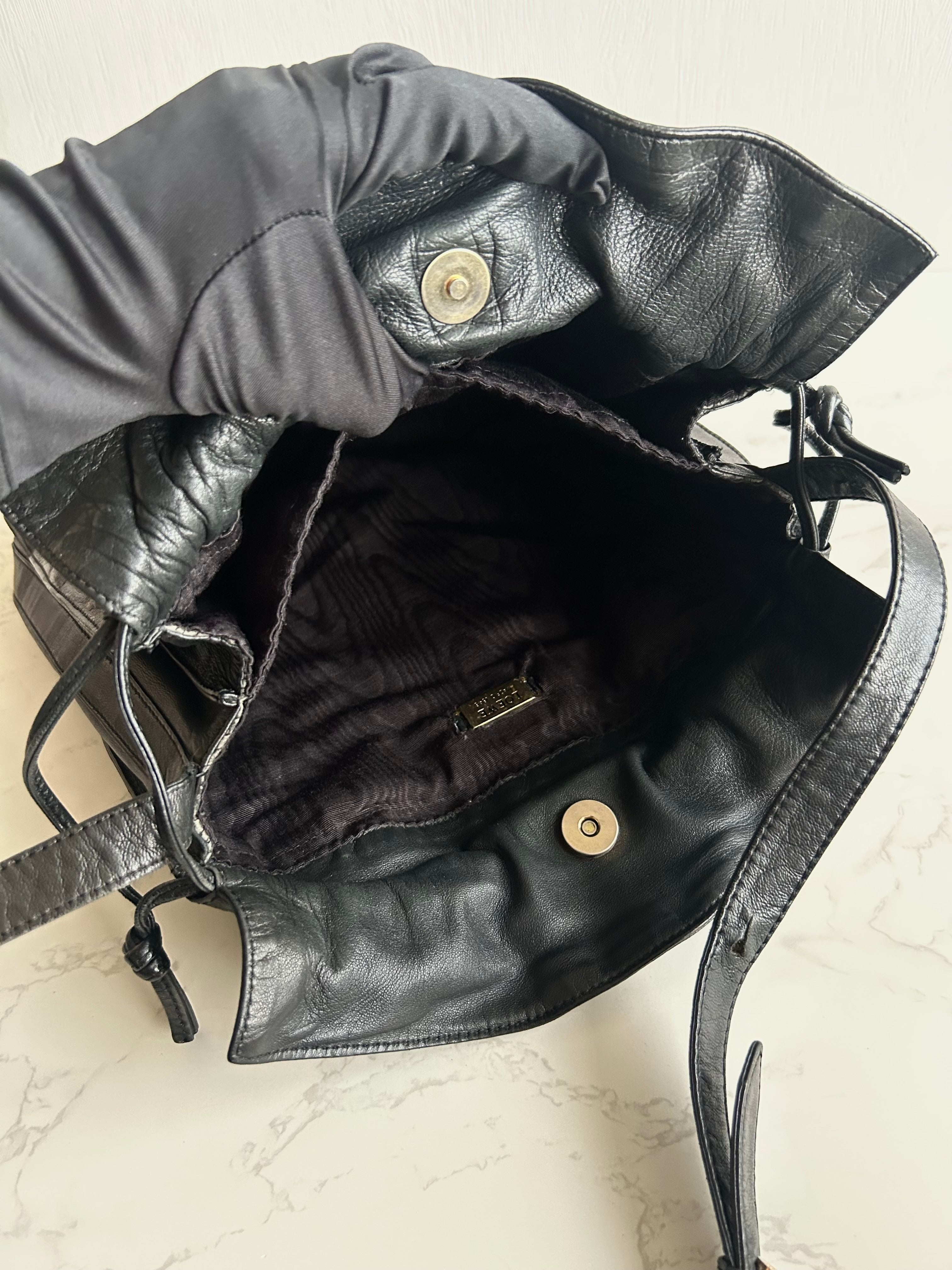 Loewe Black Anagram Napa Leather Bucket Bag Shoulder Bag Crossbody Bag