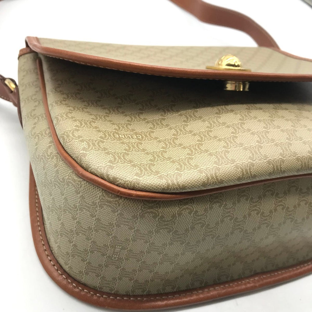 CELINE Rare Planet Beige Old Flower Tofu Bag/Side Bag/Messenger Bag