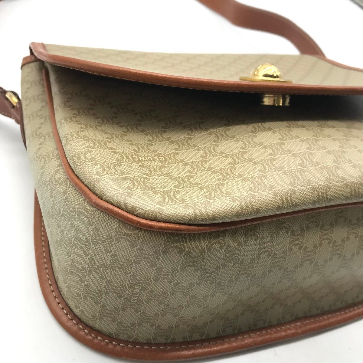 CELINE Rare Planet Beige Old Flower Tofu Bag/Side Bag/Messenger Bag