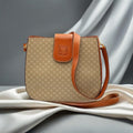 CELINE rare old flower patchwork leather saddle bag / side bag