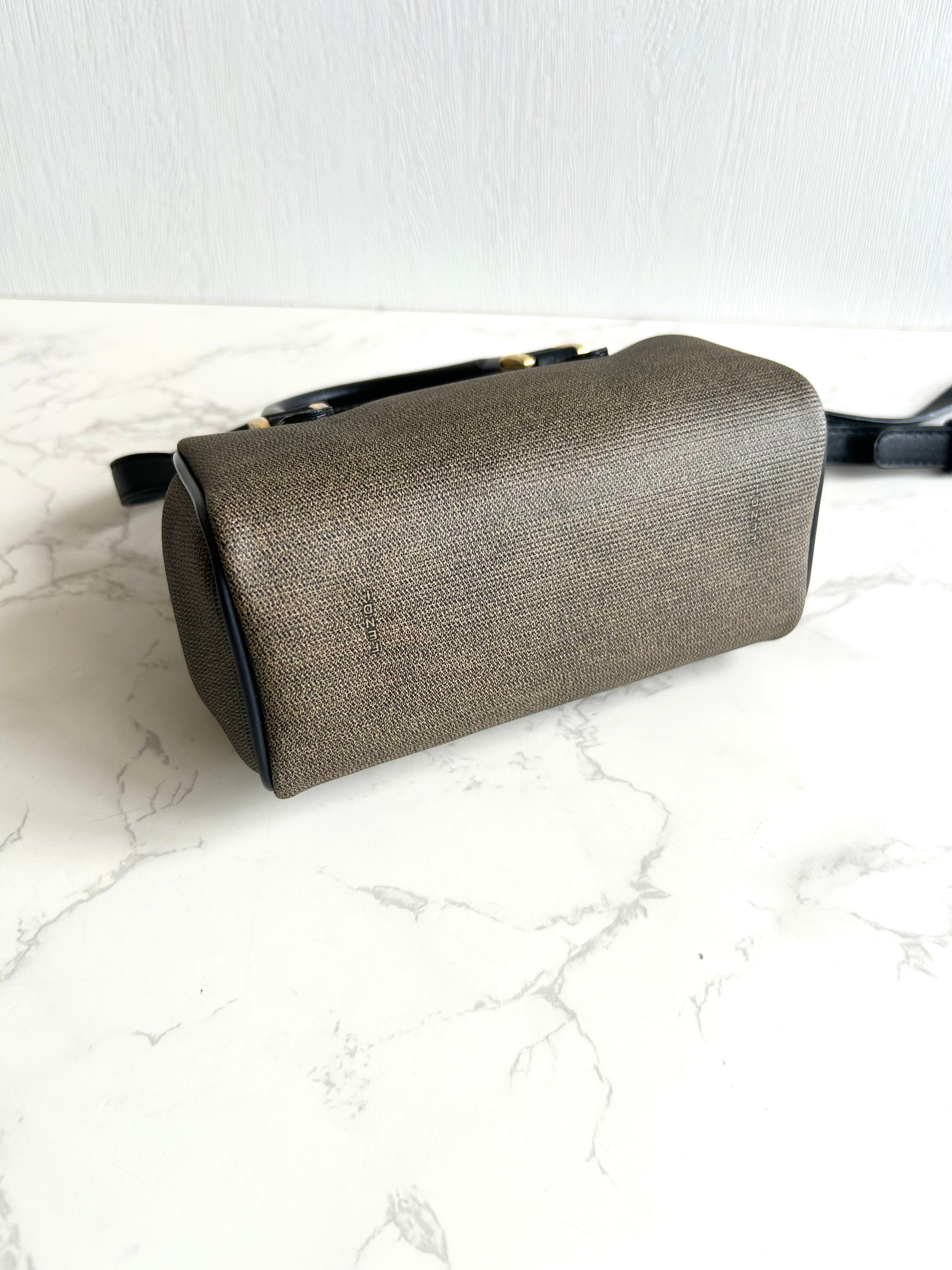 Rare vintage Fendi 80s-90s mini 16.5cm patchwork leather 2-way Boston bag crossbody bag shoulder bag