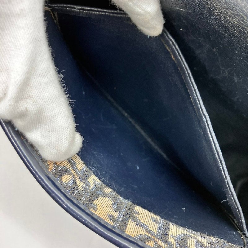 CHRISTIAN DIOR dark blue monogram shoulder bag/side bag/oblique bag - Japanese second-hand Vintage