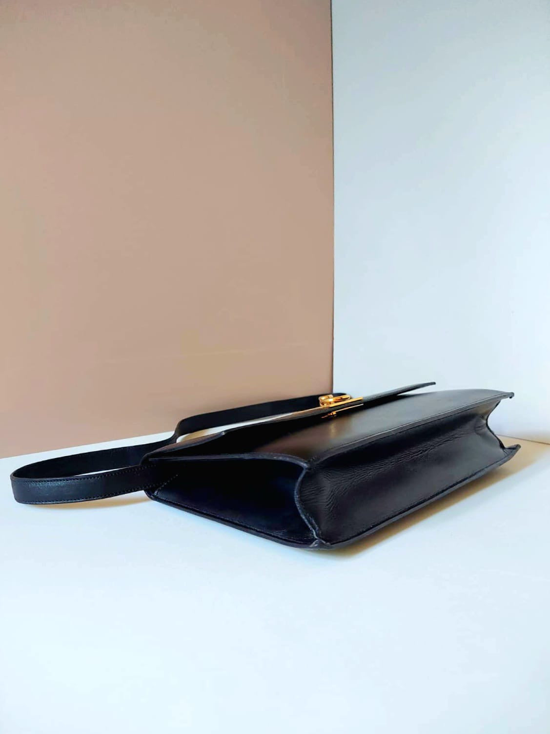 CELINE black gold ring envelope box small clutch/side bag/crossbody bag