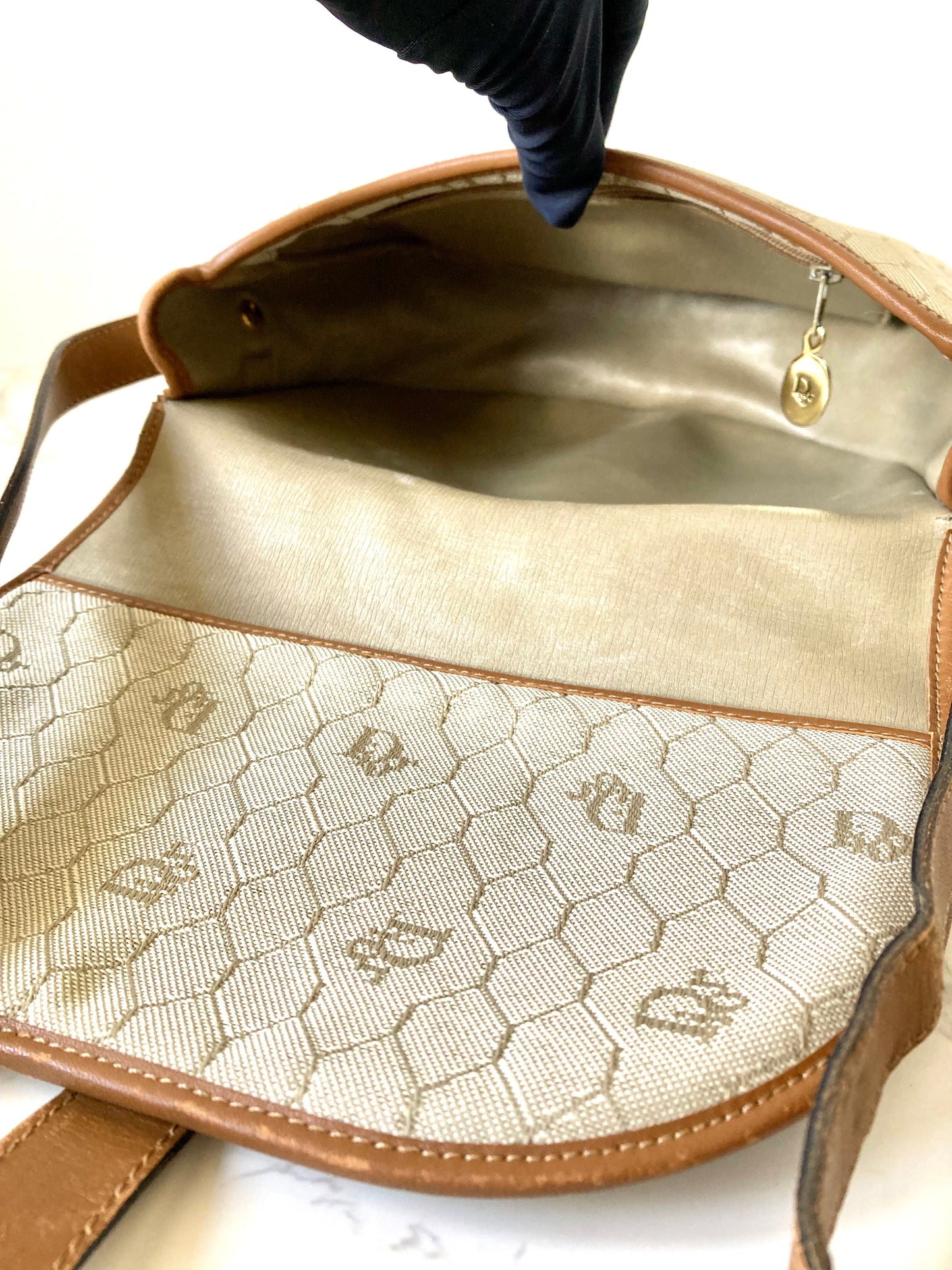 CHRISTIAN DIOR Honeycomb Monogram Mini Bobby Shoulder Bag