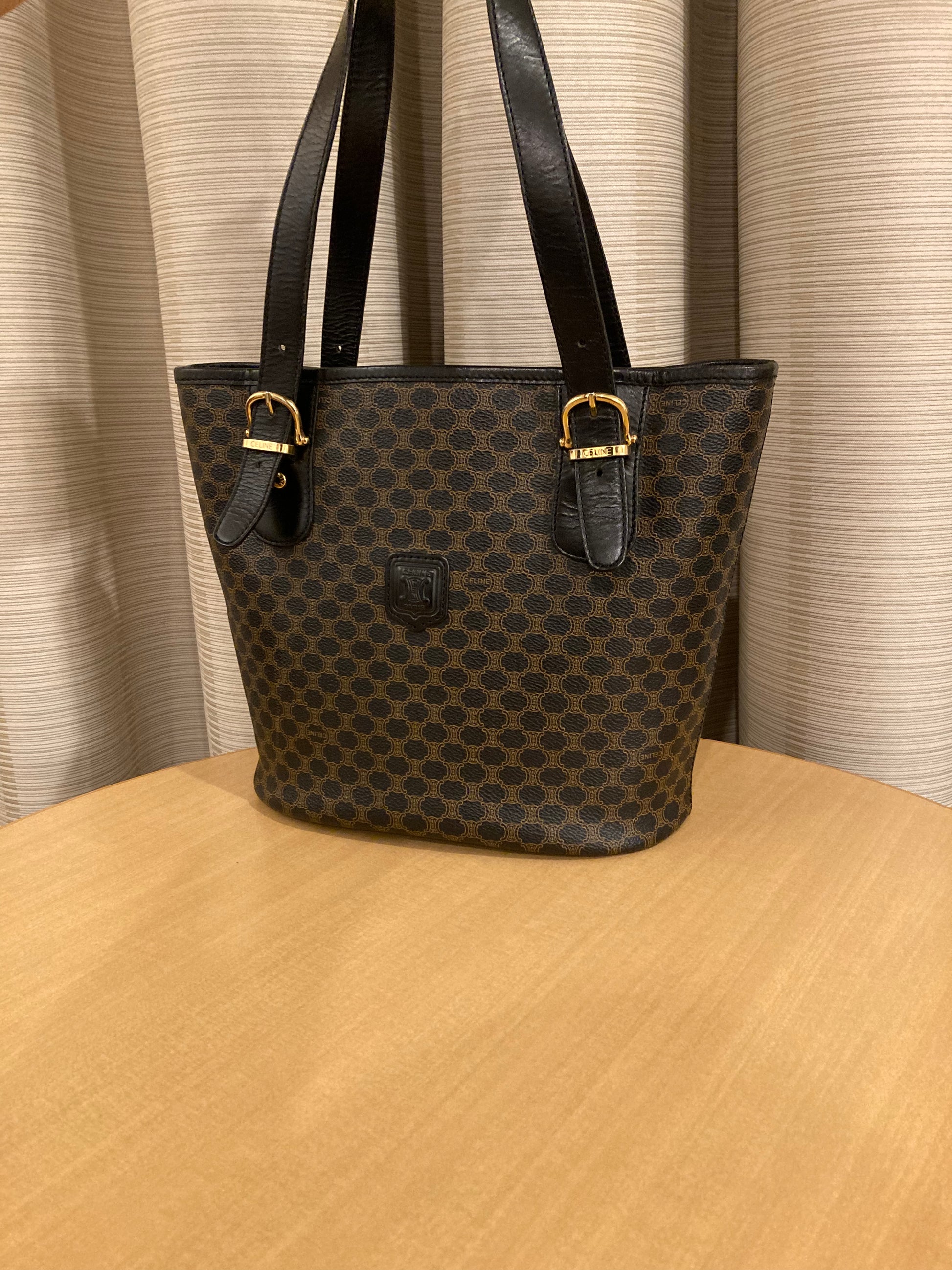 CELINE Black Macadam Small Tote