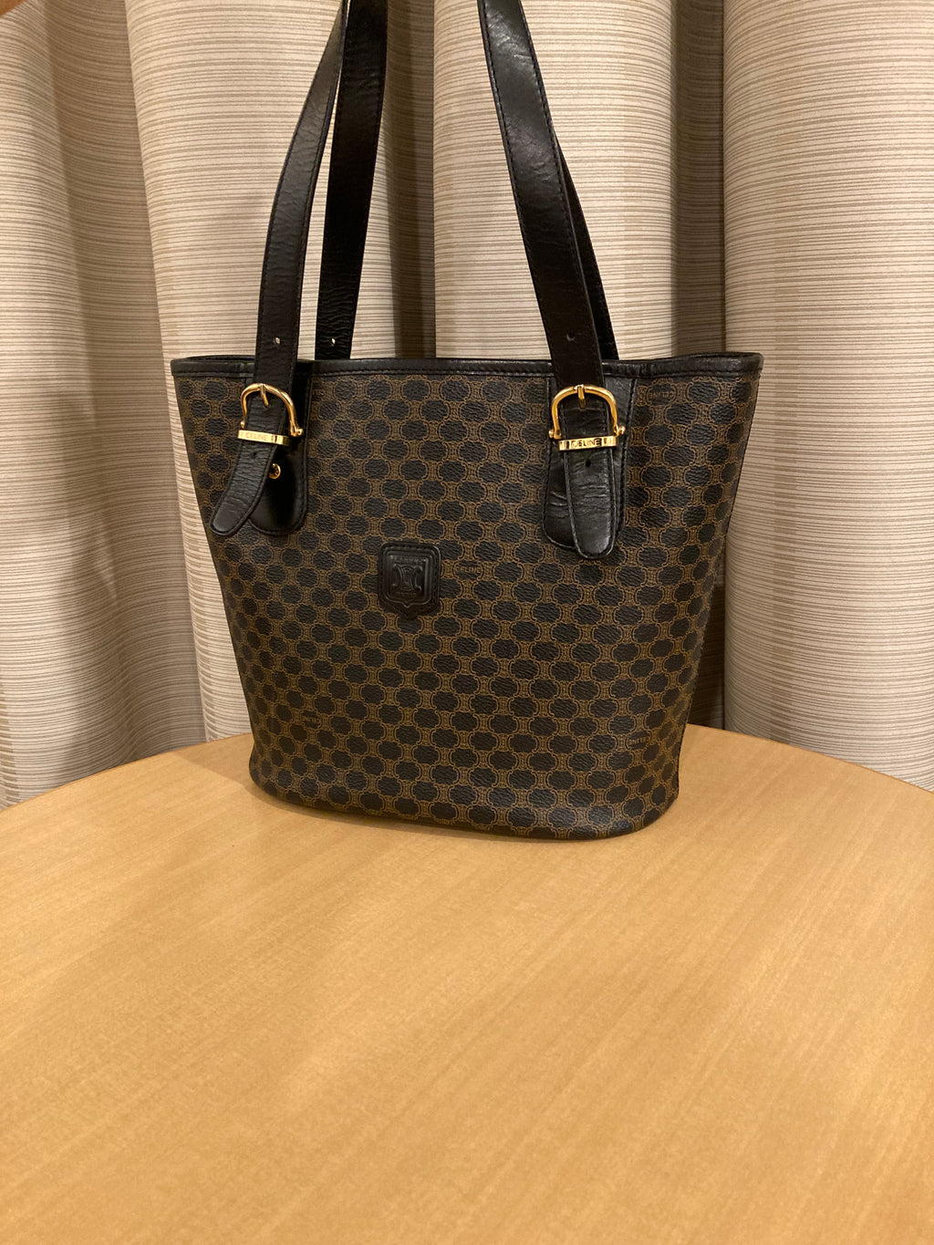 CELINE Black Macadam Small Tote