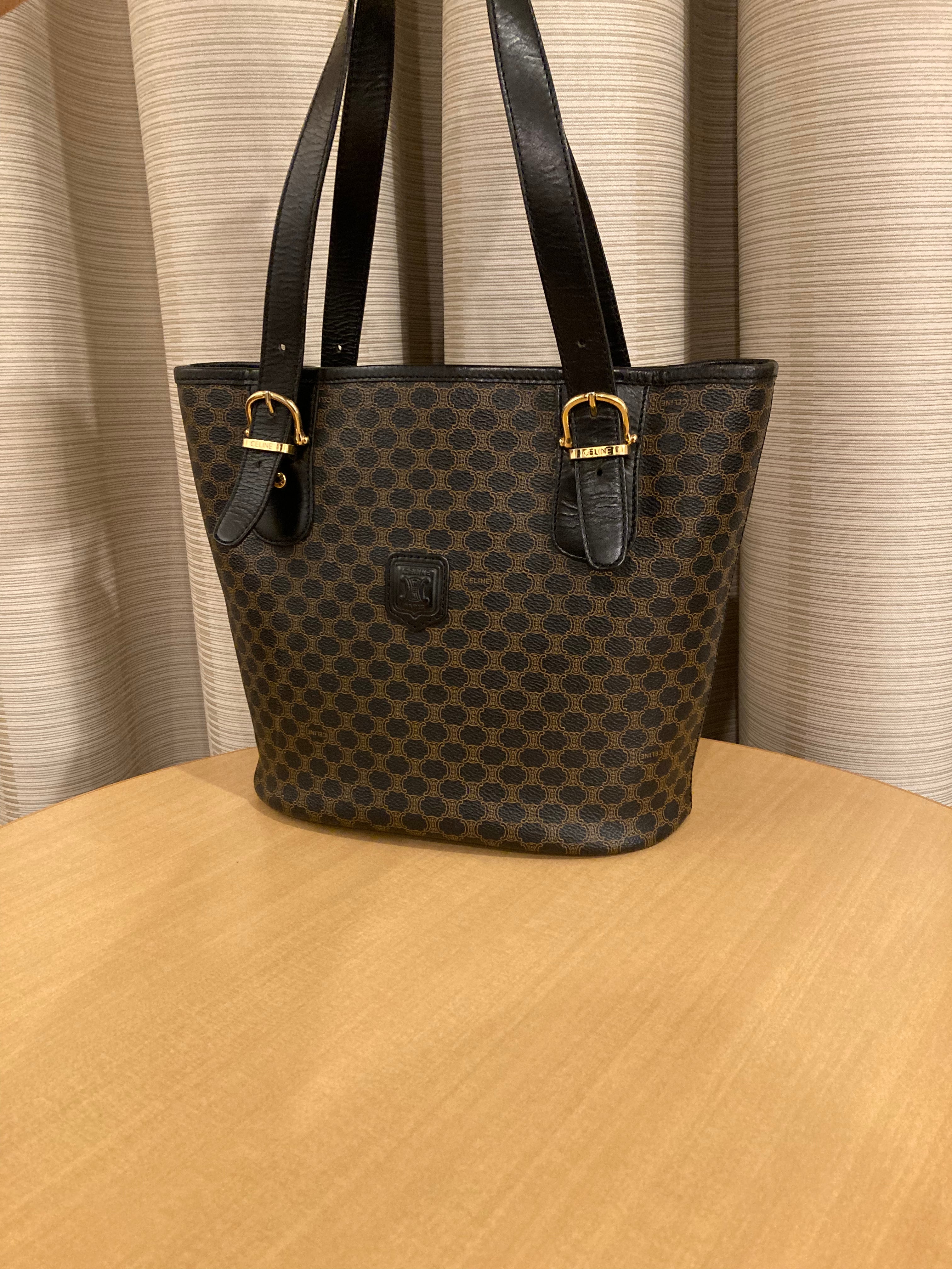 CELINE Black Macadam Small Tote