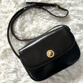 CELINE rare gold planet black leather tofu small bag / side bag / oblique bag