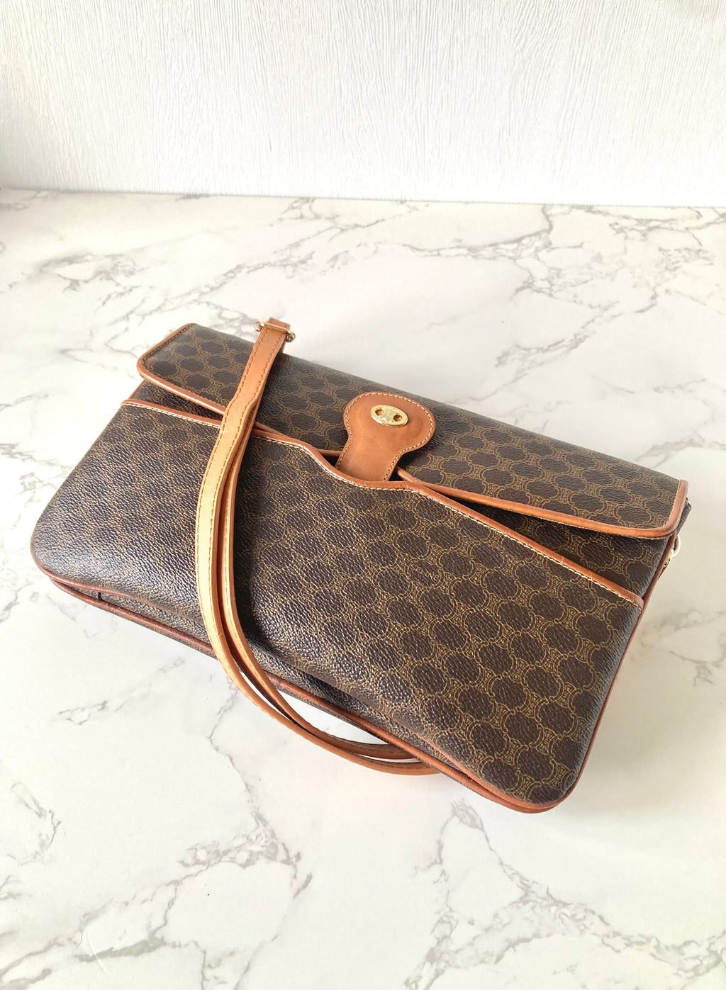 CELINE Rare Macadam Monogram Envelope Two-way Bag