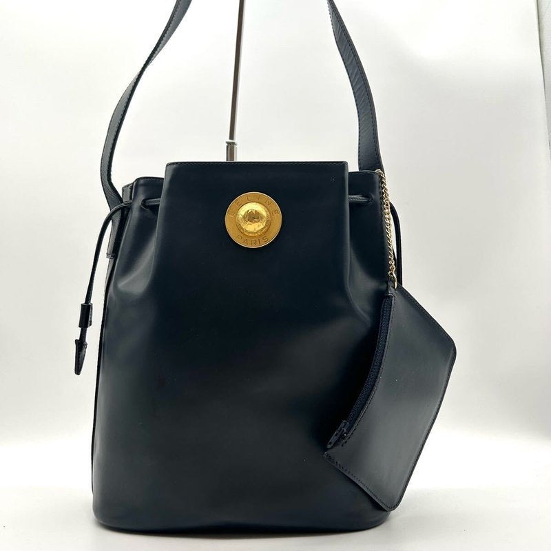 Celine black gold planet bucket bag/side bag/oblique bag